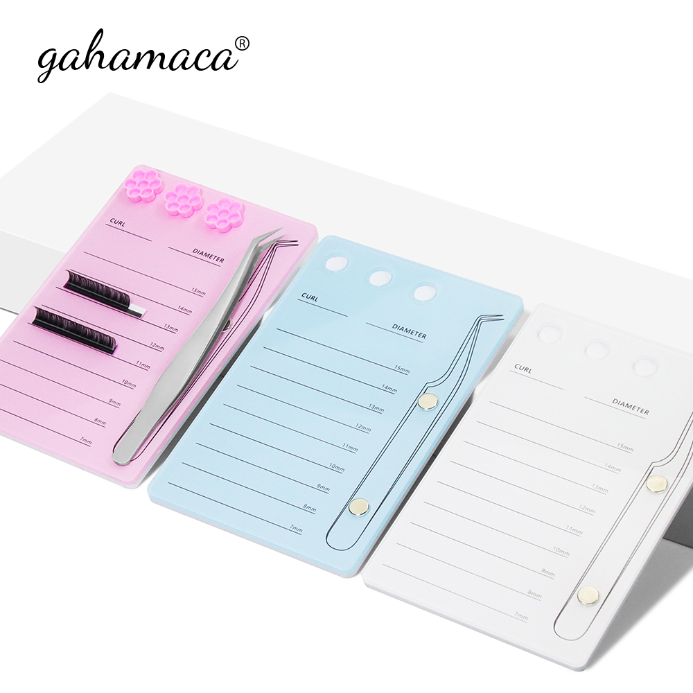 Eyelash Extension Repair - Gahamaca ที่วางขนตาแบบอะคริลิคแยกขนตาพาเลทแผ่นกาวต่อขนตาที่ดัดขนตาพาเลทการ์ด