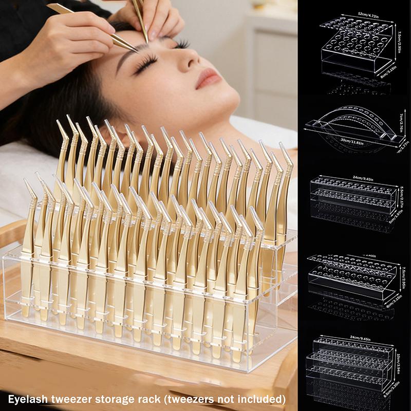 Eyelash Extension Course - กล่องเก็บแหนบแบบหลายช่อง ที่เก็บอุปกรณ์แต่งหน้าสำหรับต่อขนตา แหนบคุณภาพสูง