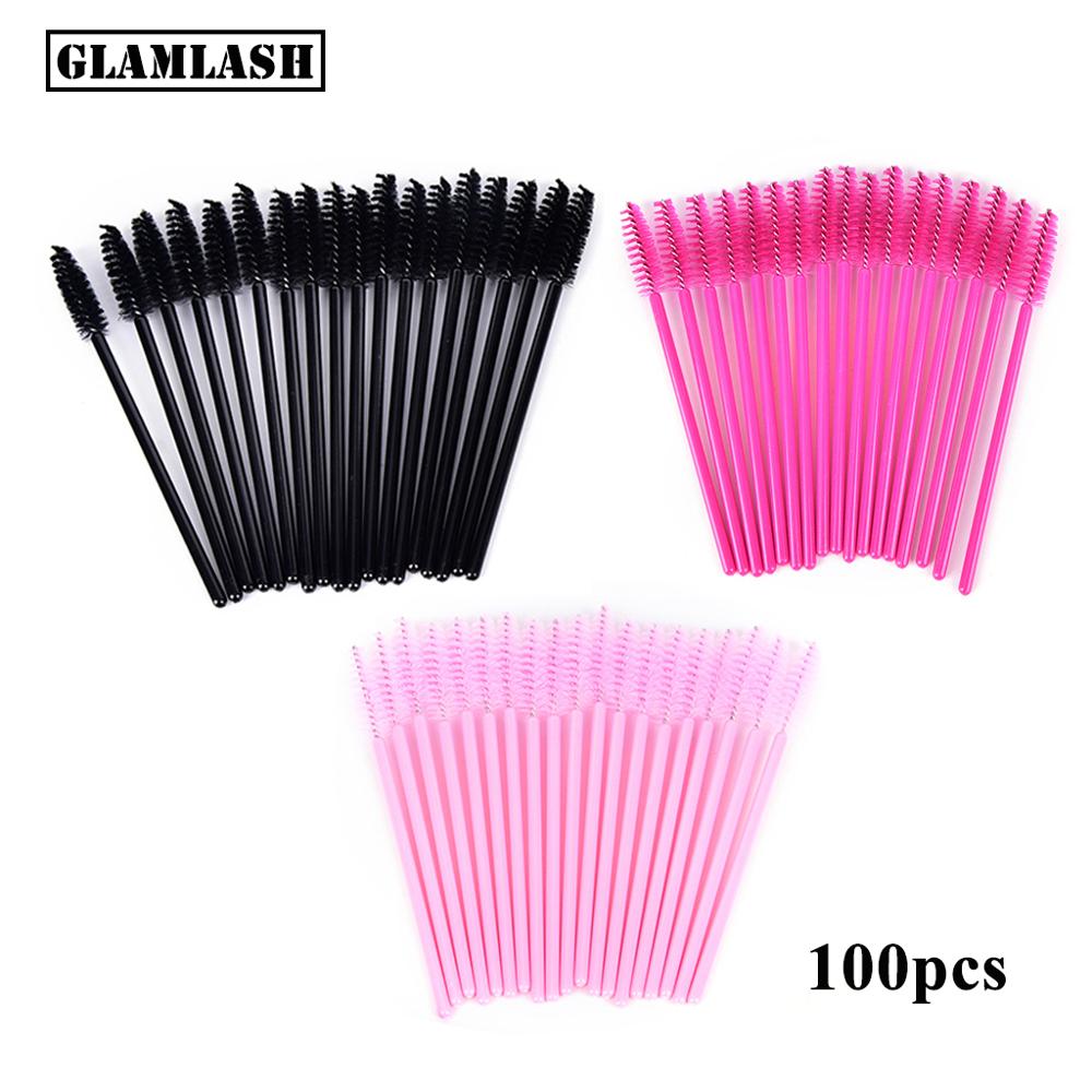 Eyelash Extension Options - 100 ชิ้น Disposable Micro Eyelash แปรงหวี