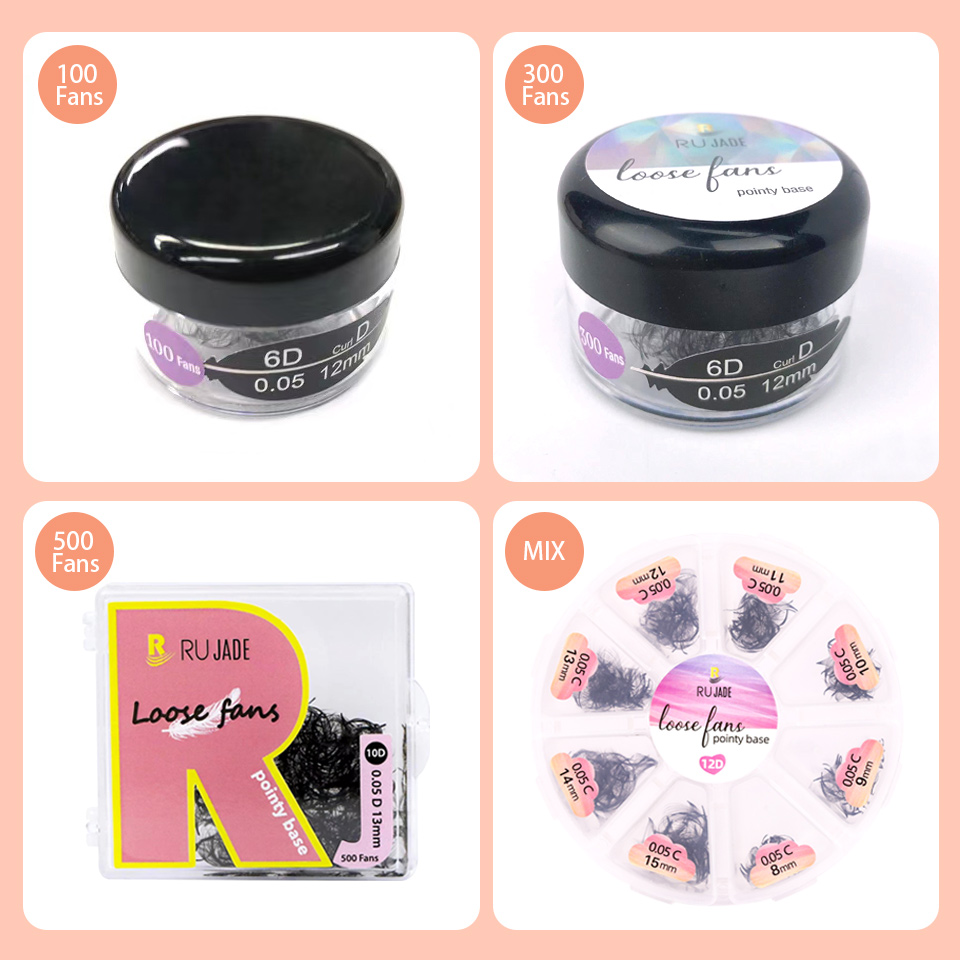 RuJade ขนตาปลอมสำหรับตัวต่อขนต - Eyelash Extension Russian บทวิจารณ์และราคา